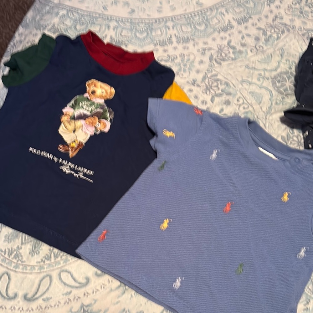 Polo by Ralph Lauren Kids' Blue and Navy Bear Graphic T-Shirts